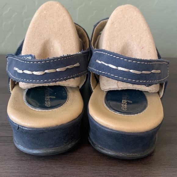 Easy Spirit Sadie Blue Suede Leather Cross Straps Comfort Sandal Size 6.5W - Picture 4 of 11